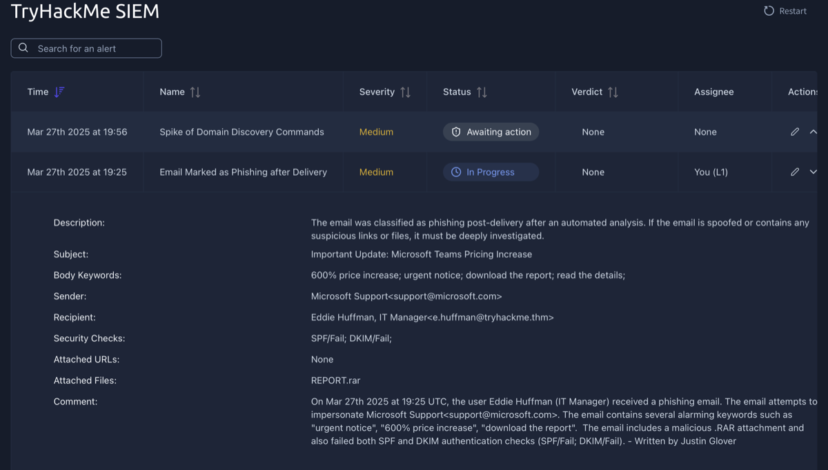 Alert Report Guide Example